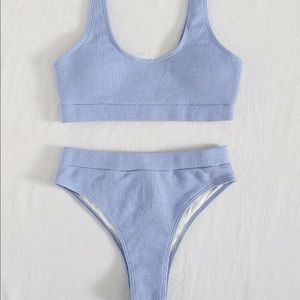 Pretty blue high waisted bikini
